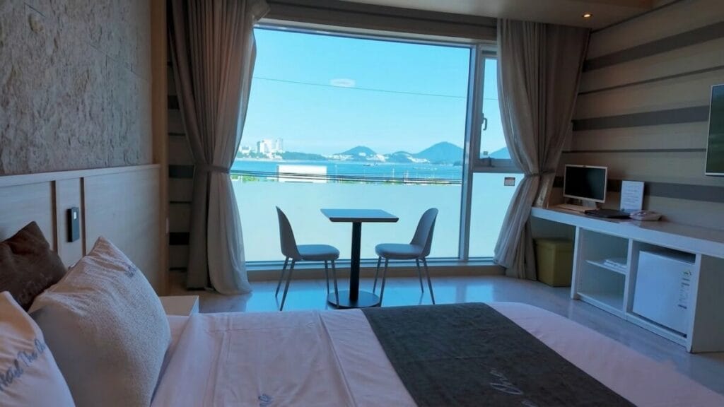 Ocean-view room at Hotel The One, a Yeosu itinerary overnight stay